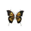 privesok strieborny motyl prirodny jantar